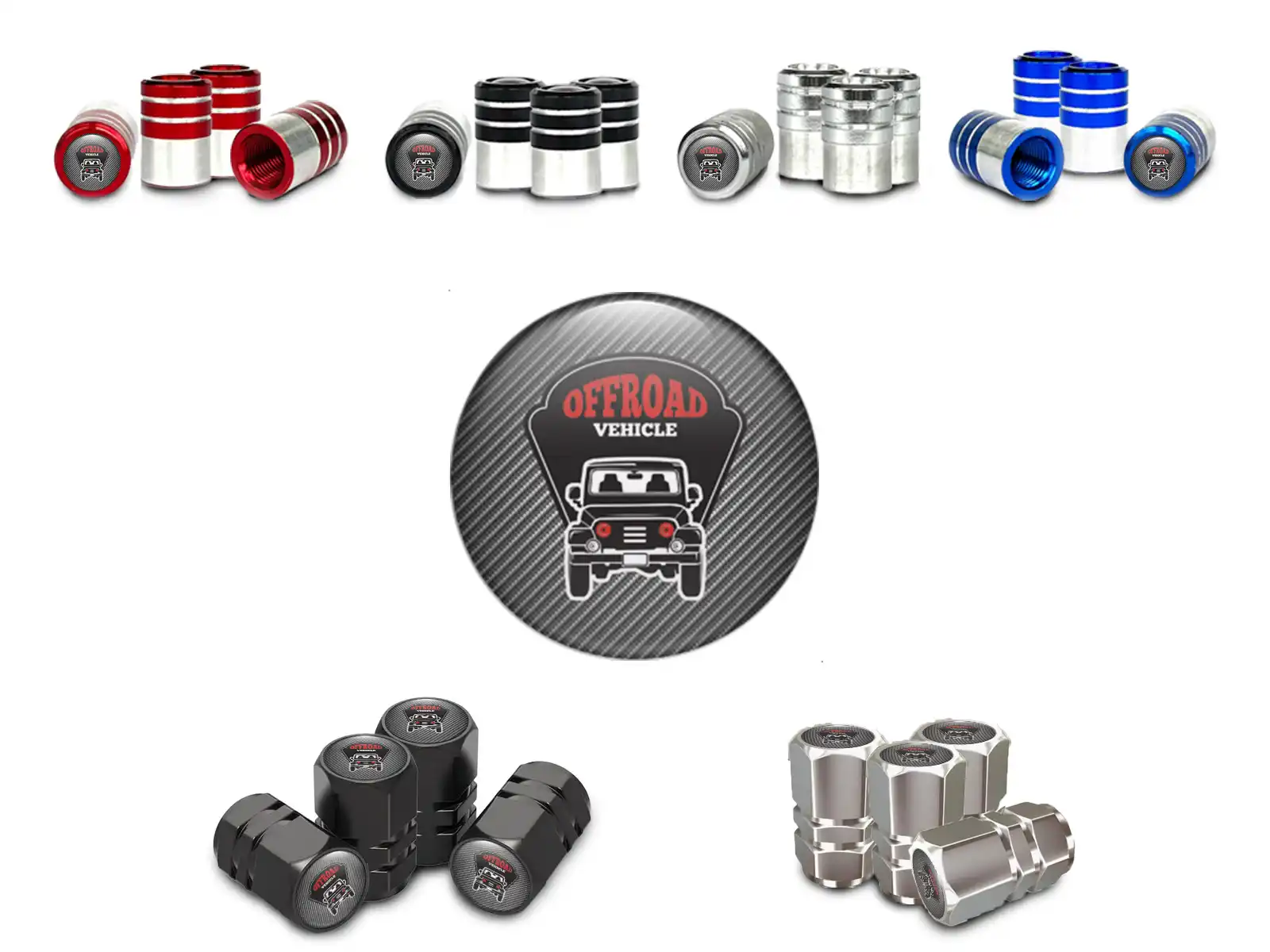 Rim Valve Caps for Bicycle Universal Fitment Look Style